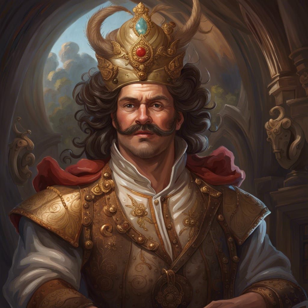 Baron Munchausen Portrait in Art Nouveau Style