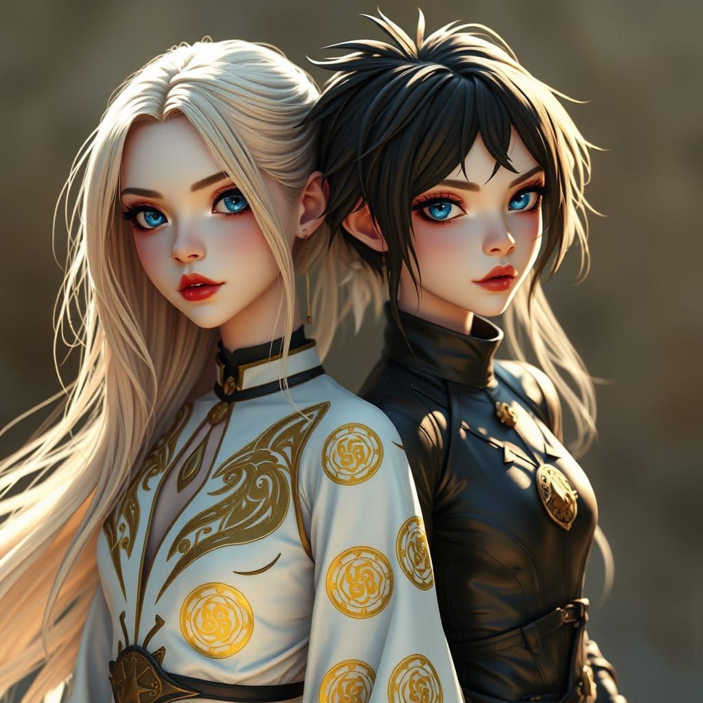 Sultry Twin Sisters in Whimsical Harmony