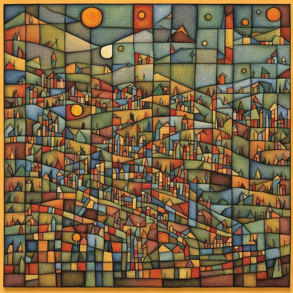 Abstract Geometric Art in a Modernist Style