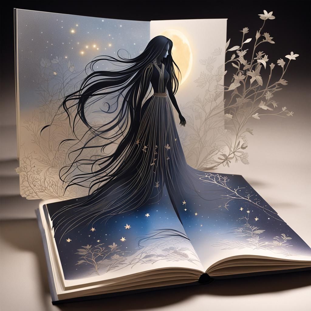 Pop-Up Art Book Unveiling a Beautiful Woman