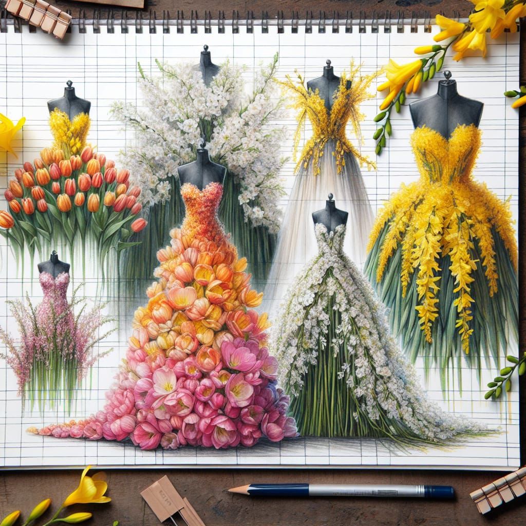 Fashion Designer Sketchbook Series: Spring Blossoms