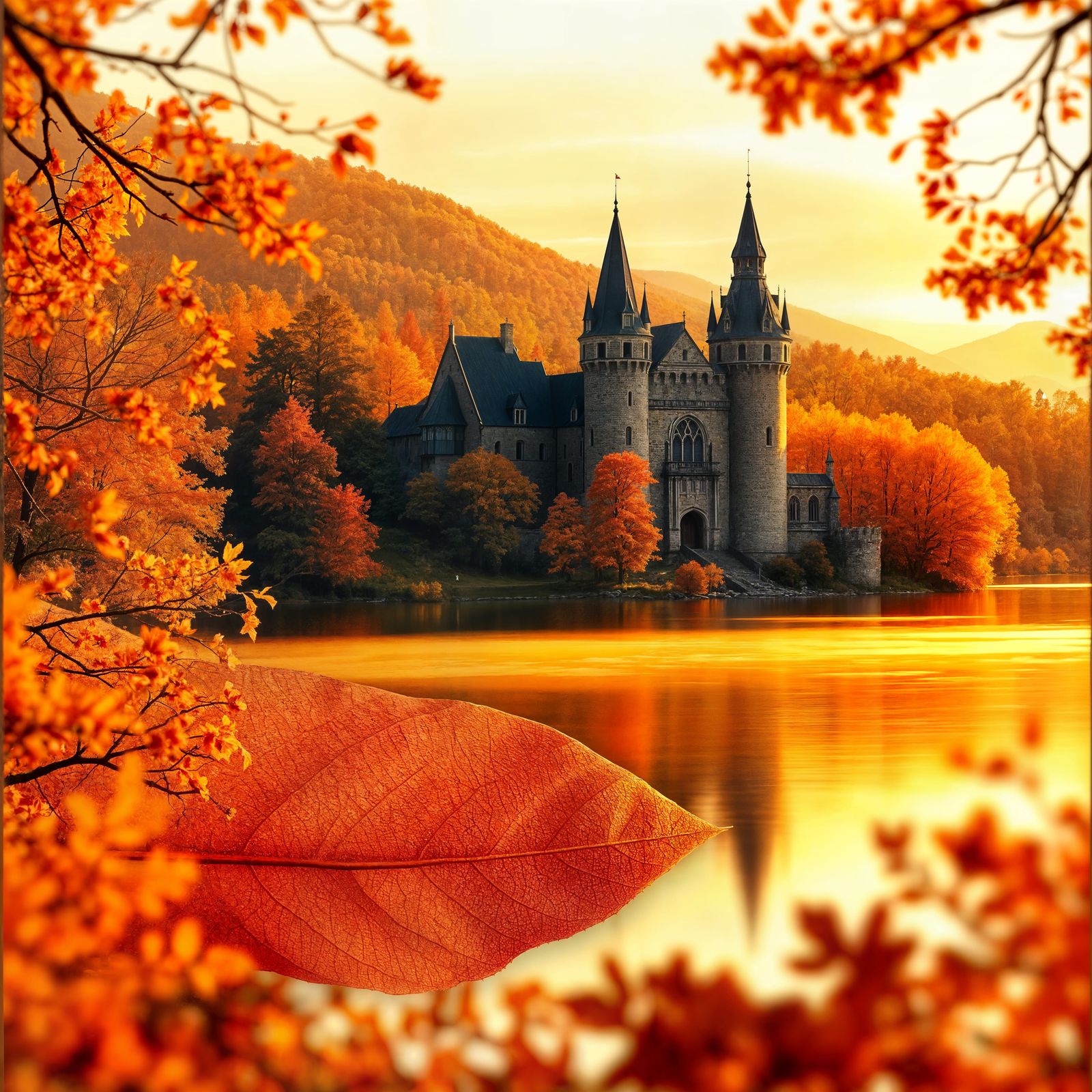 Magical autumn scene