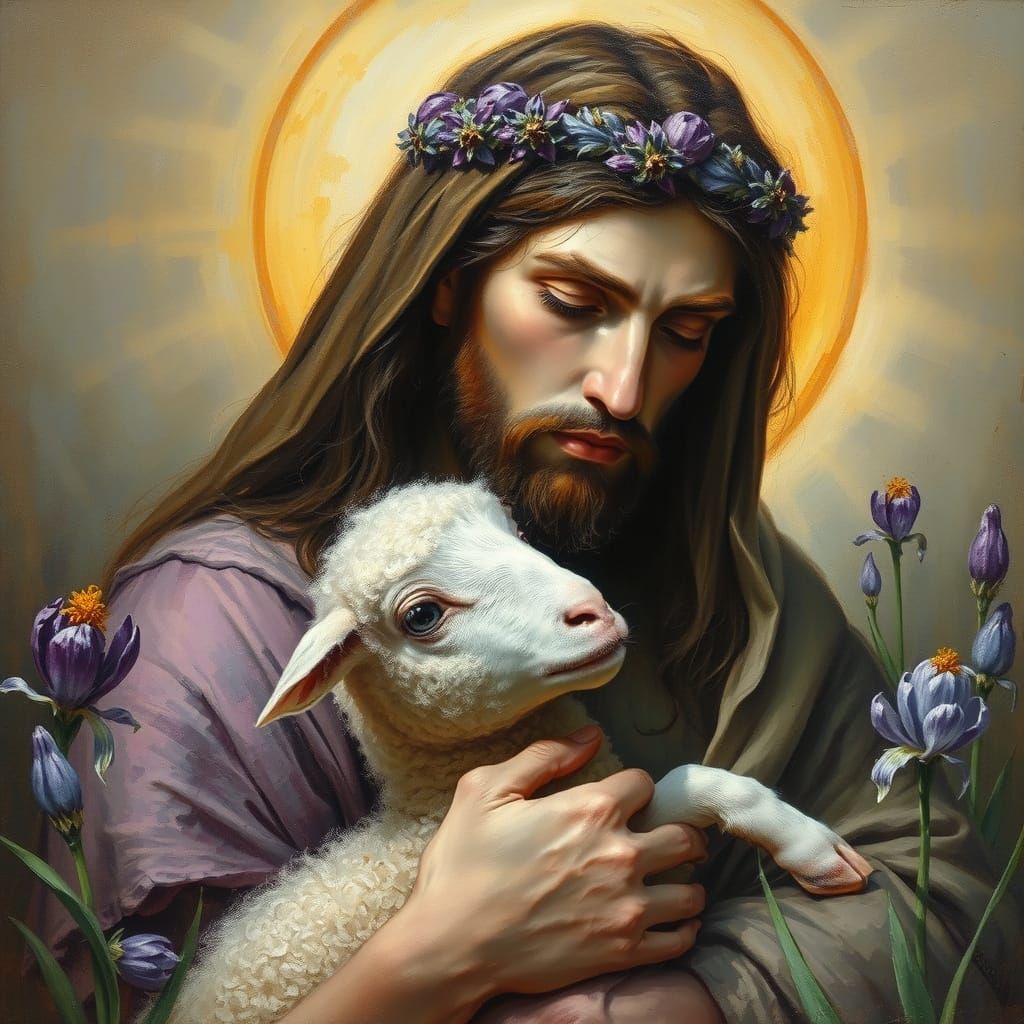 Christ in Vibrant Impasto Fantasy Portrait