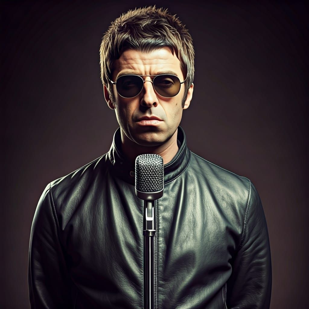 Liam Gallagher: Moody Portrait in Rock Style