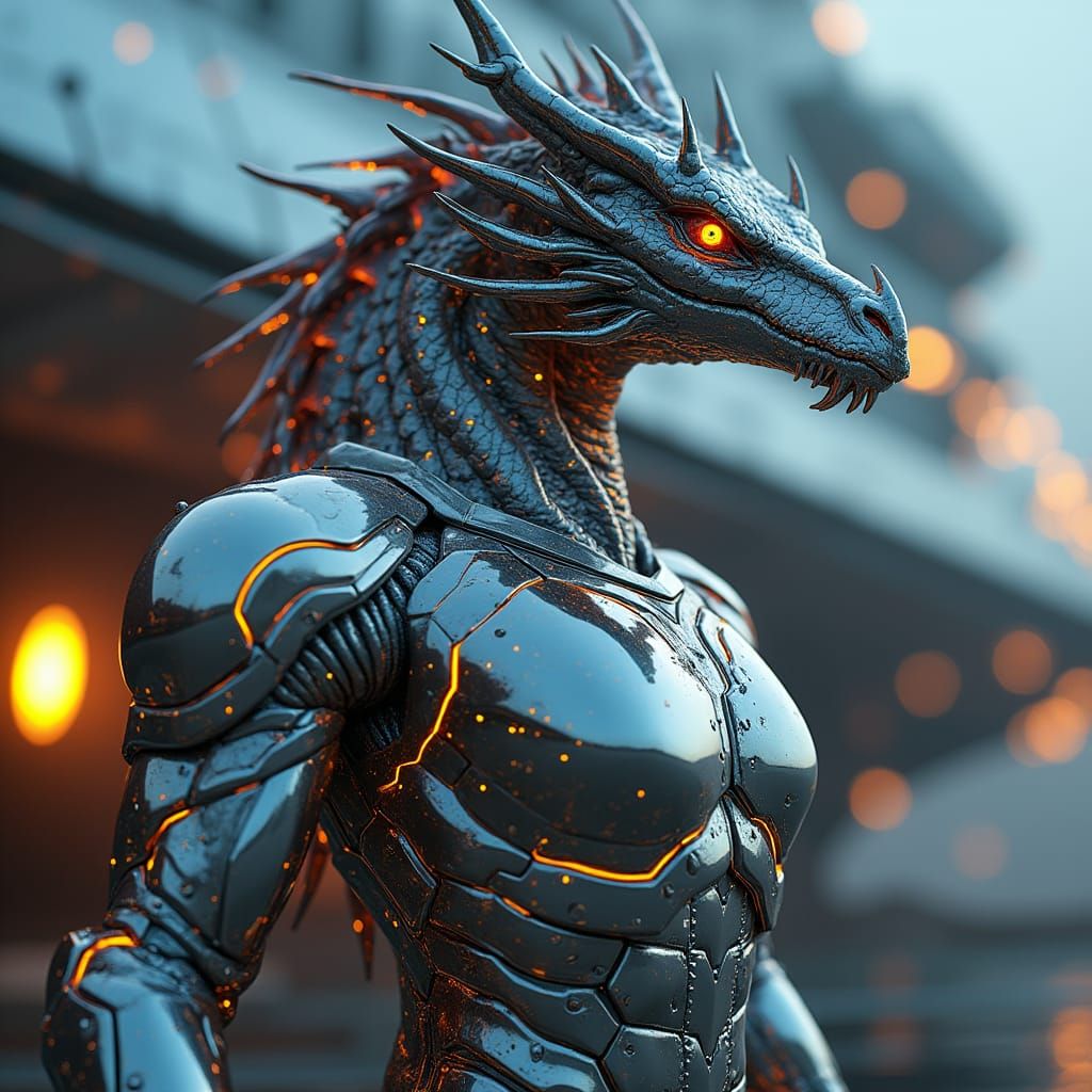 Dragon in Spacesuit Ready for Starship Liftoff