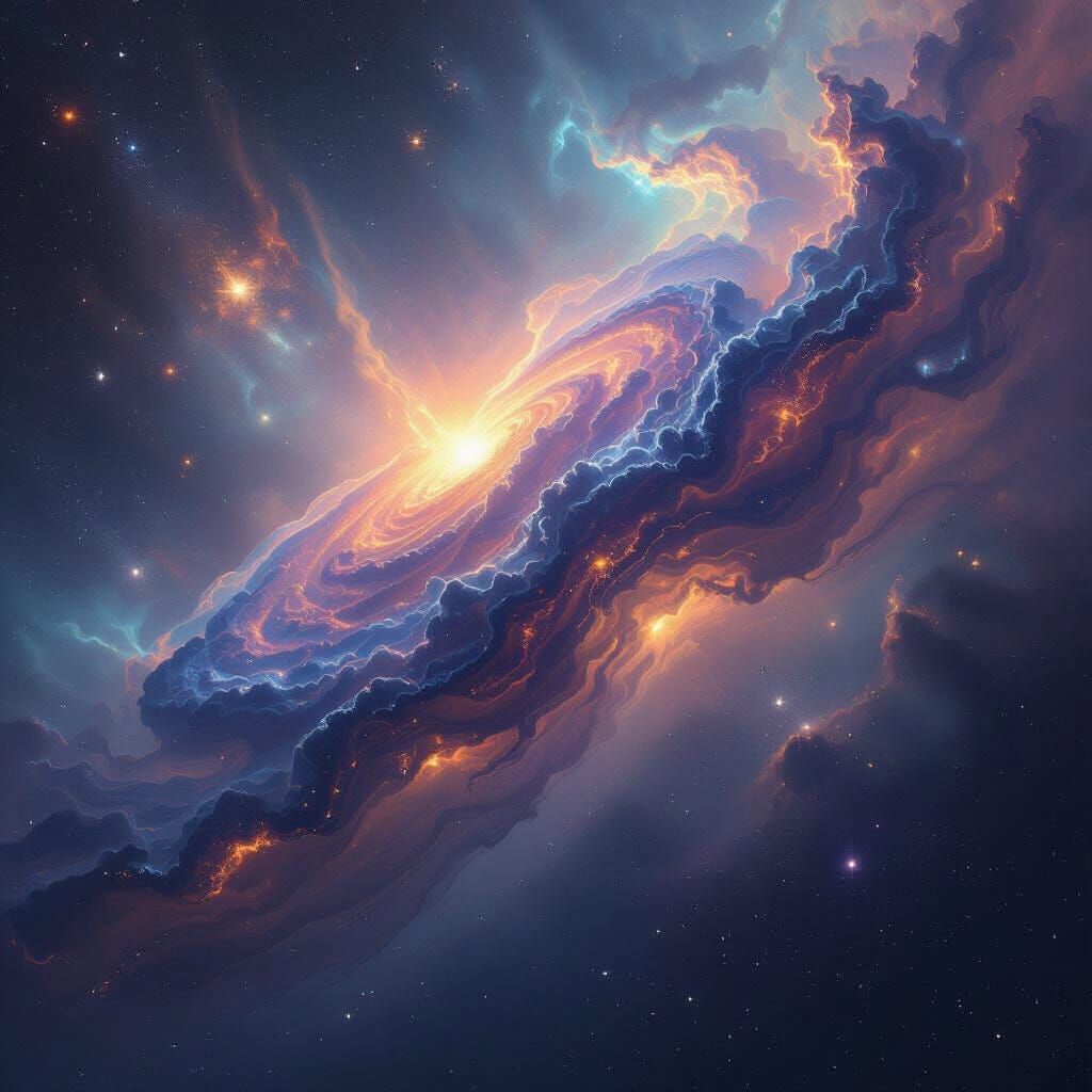 Ethereal Alien Entity of Nebulae in Deep Space