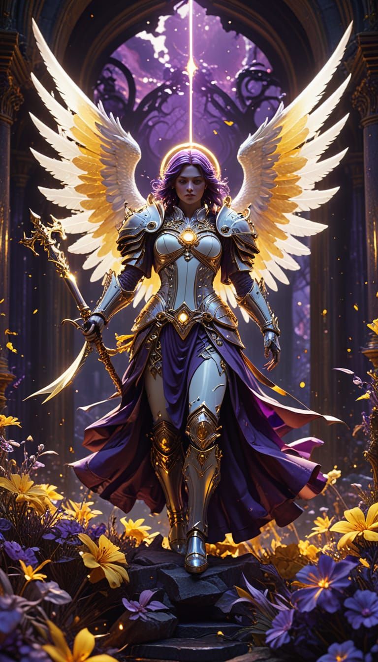 Surreal Archangel Confronts Dark Fantasy in Baroque Armor