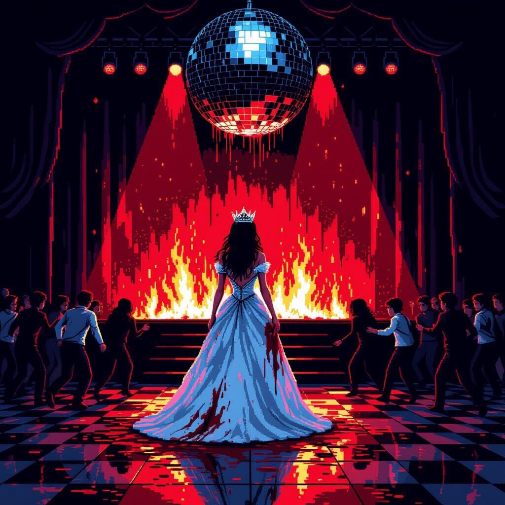 Bloody Prom Queen in 8-Bit Gothic Horror