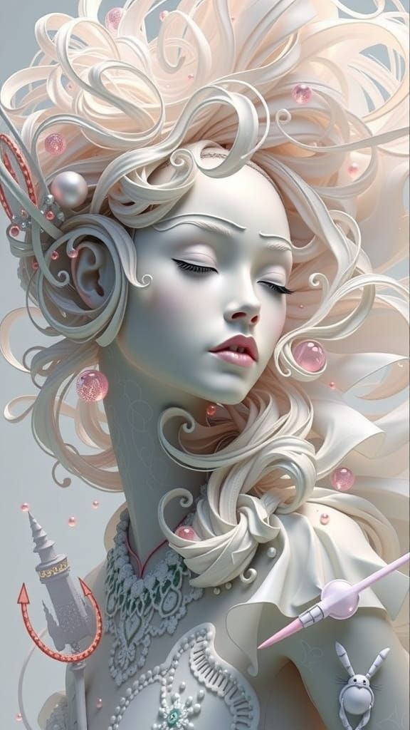 Elephant in Abstract Dark Ivory Skin with Mechanical Feature...