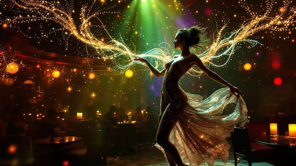 Deco Nightclub Scene with Chromoshadow and Plasma Threads