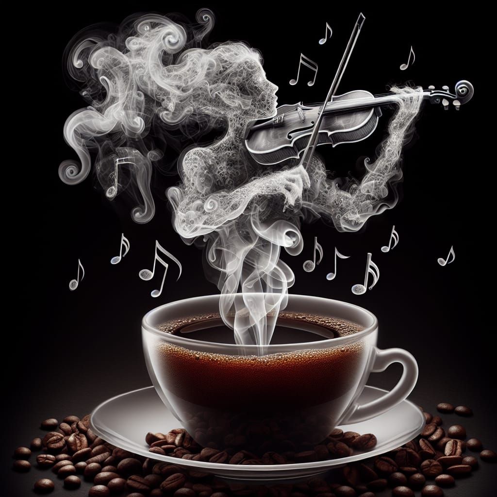 Coffee Steam Violinist: A Ghostly Performance