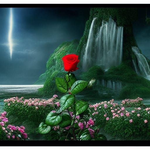 Epic Cinematic Rose Digital Matte Painting