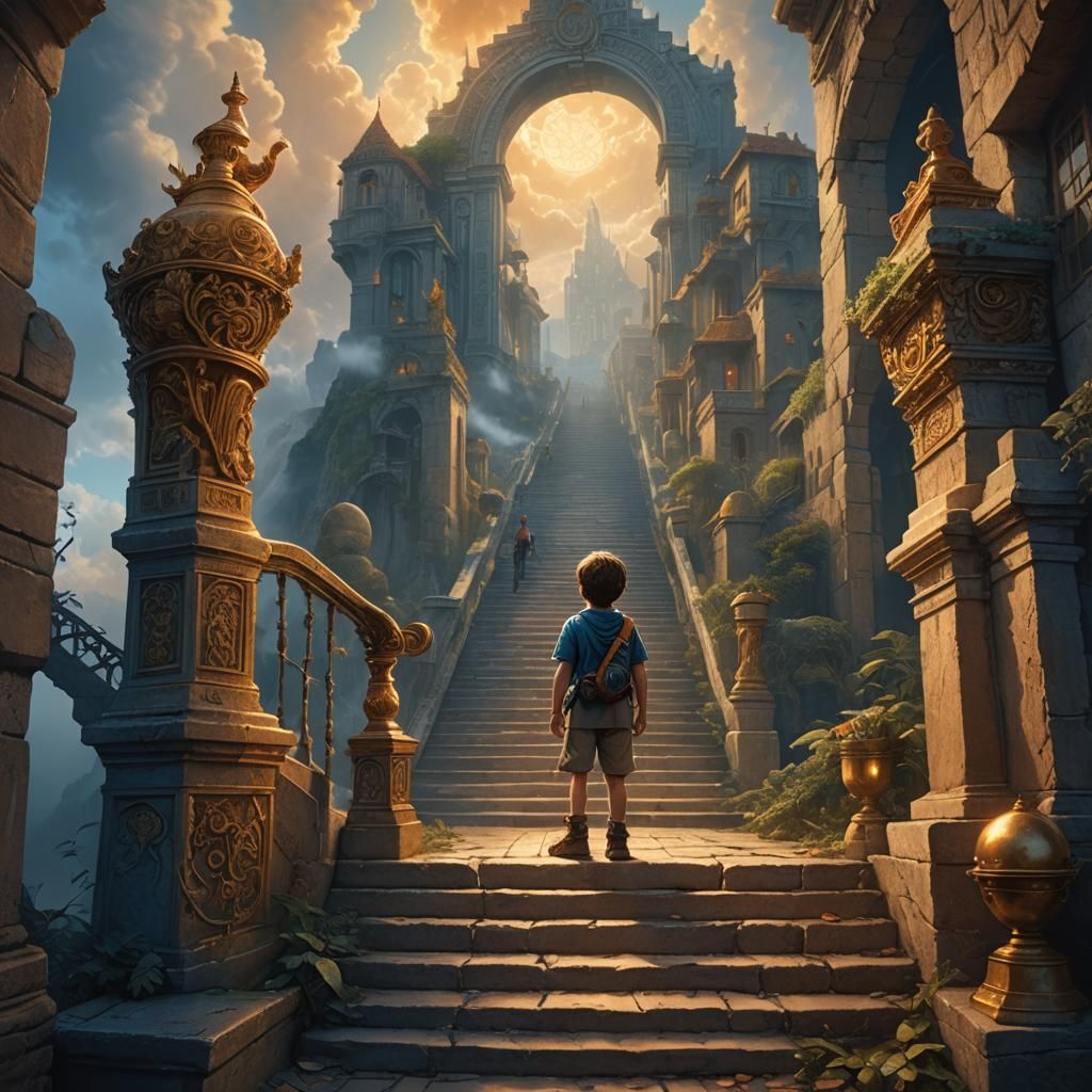 Stairs to Heaven: A Child's Dream in Deep Color