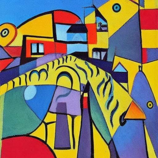 Surreal Writer Shielding Another in Oil Painting Style