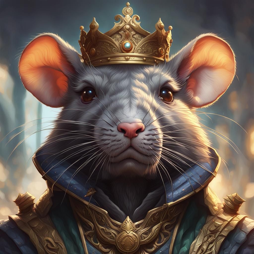 Hyperdetailed Portrait of a Noble Rat King
