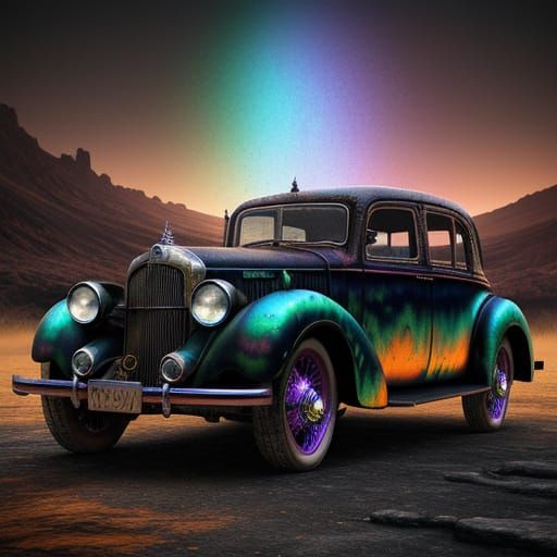 Mystical Opalescent Lava Gem Haunts a Forgotten Vintage Car