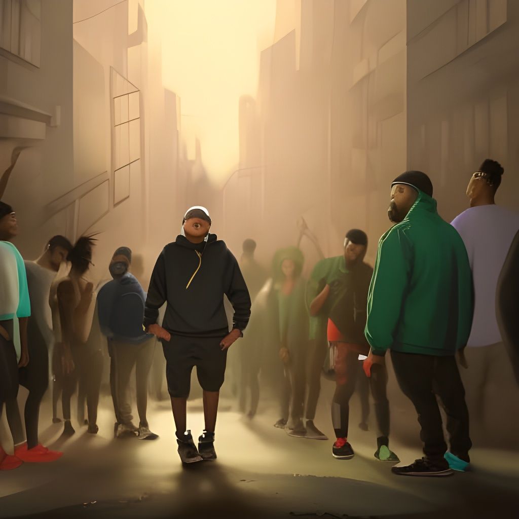 Street Rap Battle: 8K Fantasy Concept Art