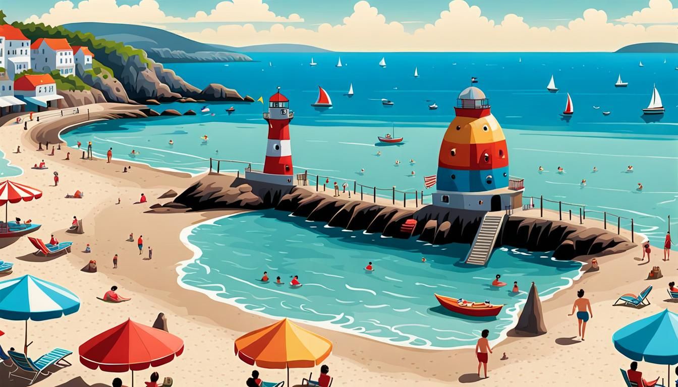 Funny Seaside Postcard Design