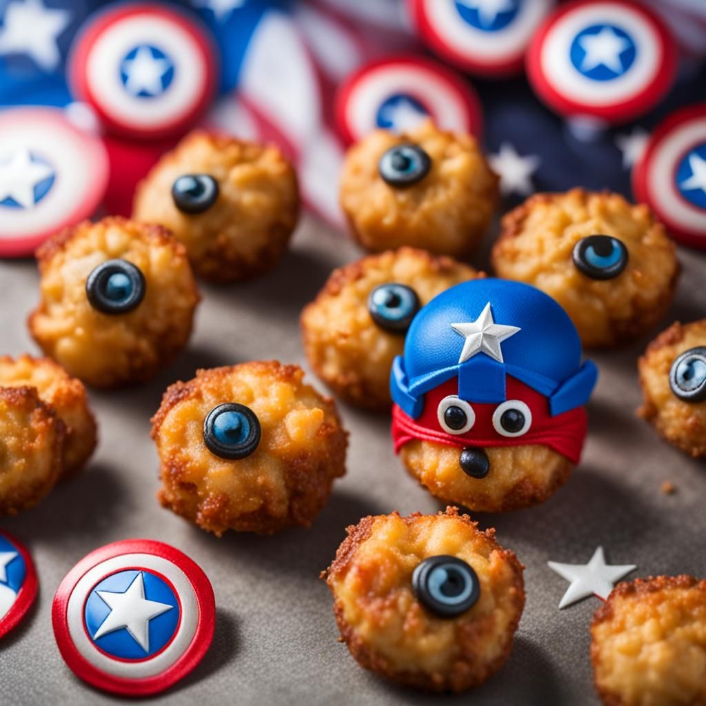 Captain America Tater Tot: Googly-Eyed Superhero