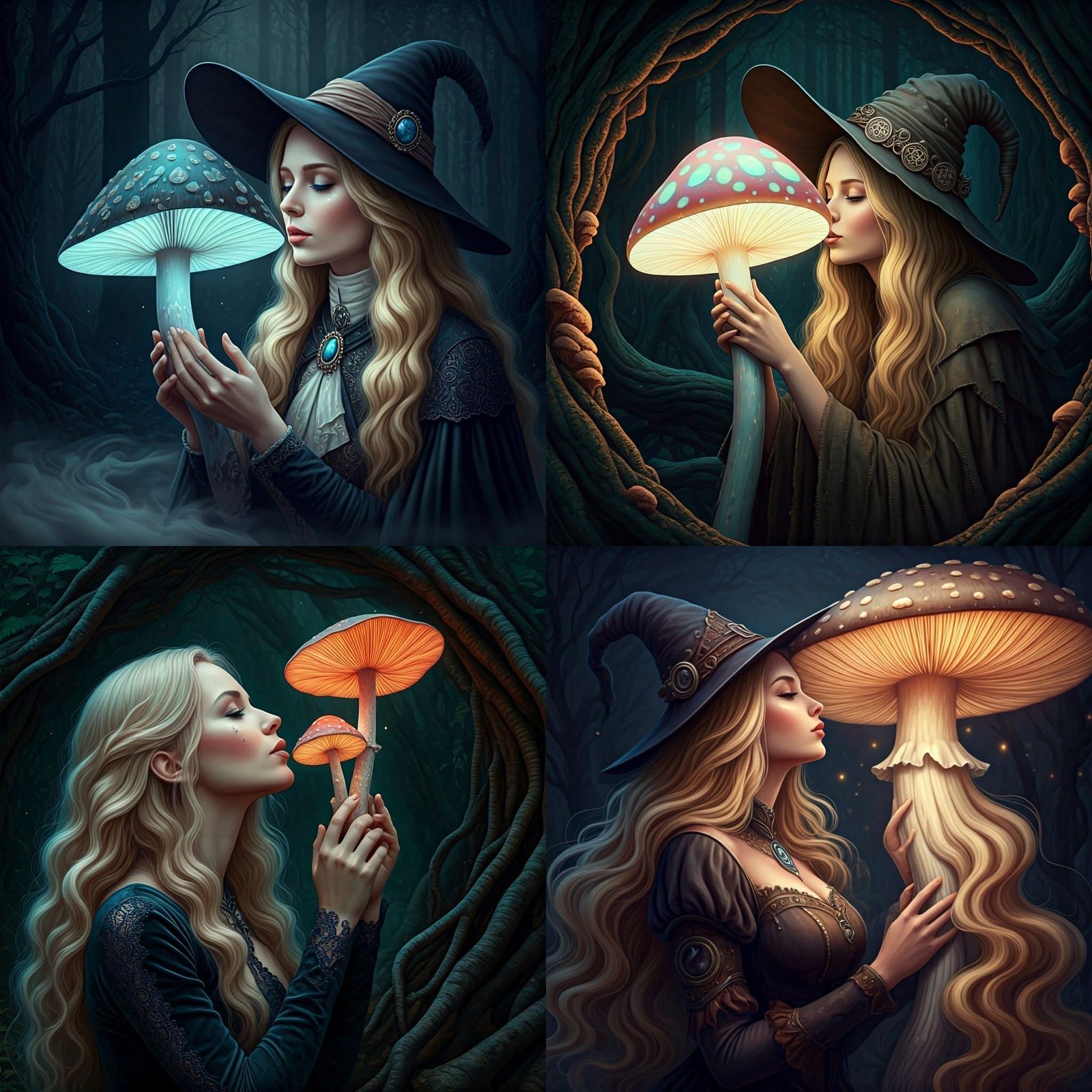 Witch Kisses Mushroom: Horror Style