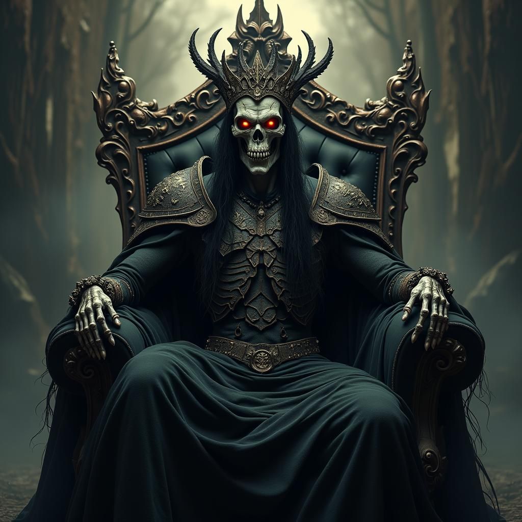 King Abyssarion on Throne in Dark Gothic Style