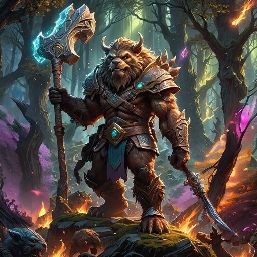 Death Knight Portrait with Fractal Magic in Dark Fantasy