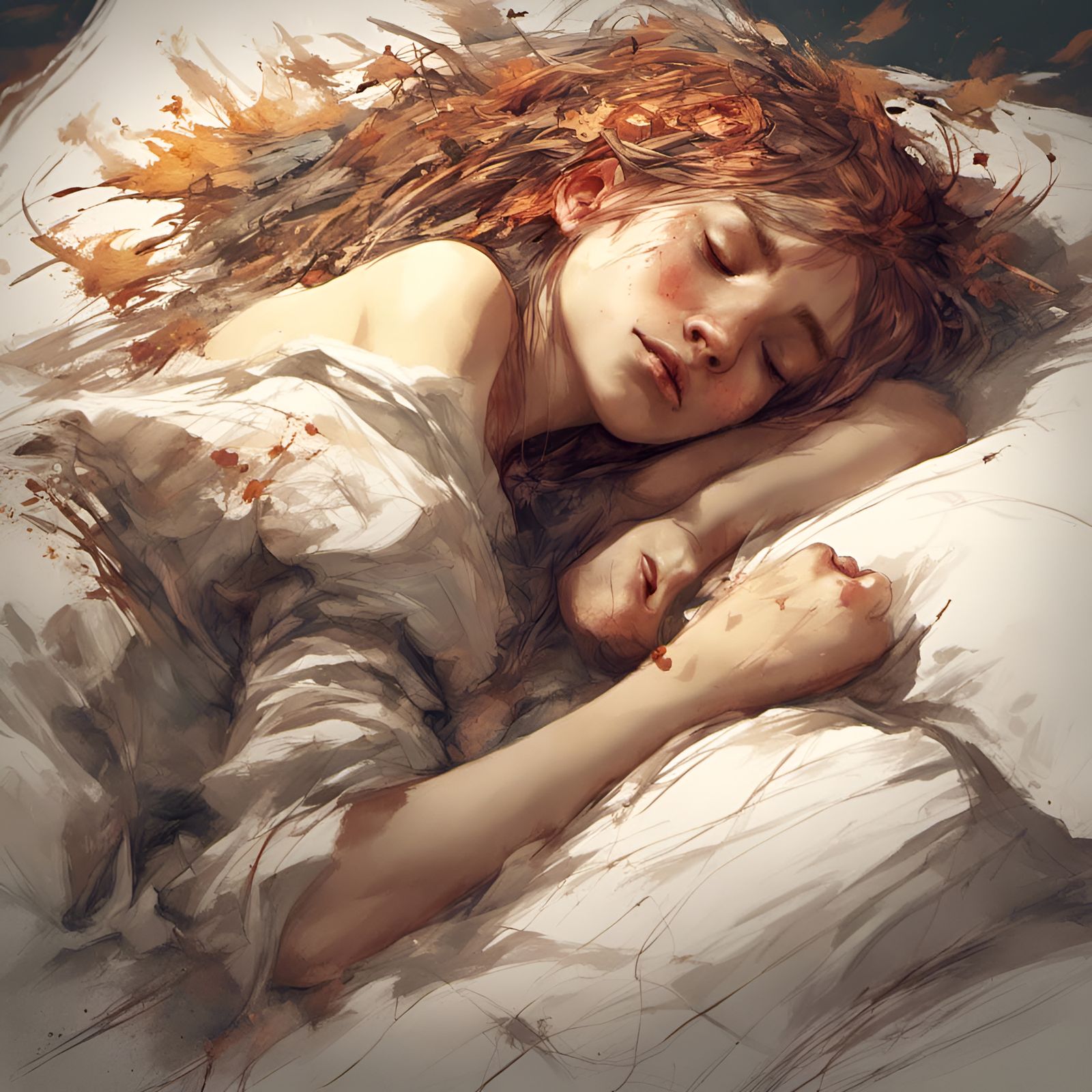 Sleeping Broom Portrait in Detailed Digital Illustration