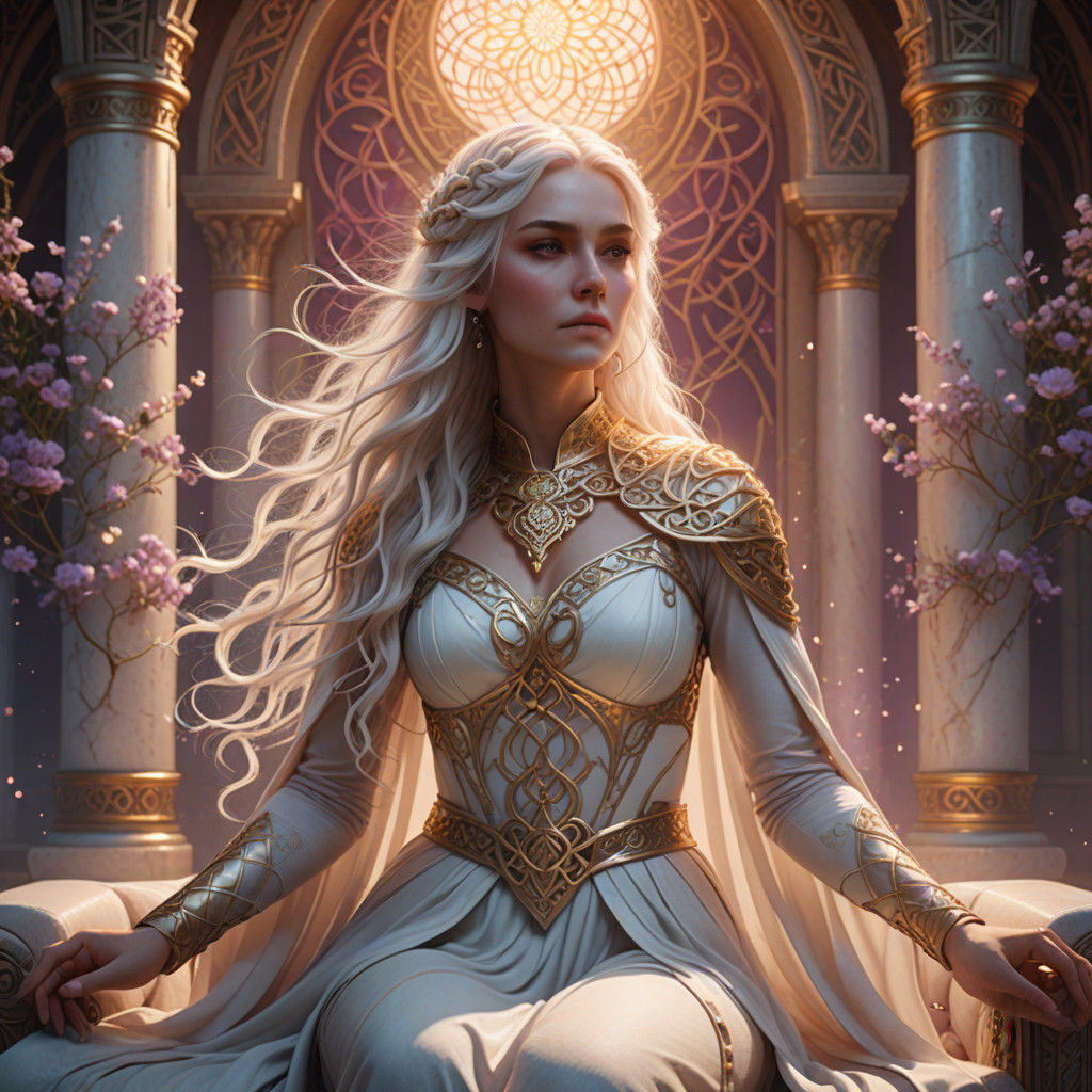 Fae Queen in Ethereal Throne Room