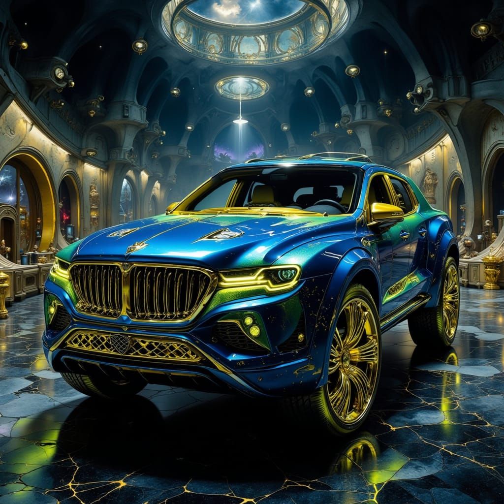 Sapphire Blue Maybach Truck in Extravagant Showroom