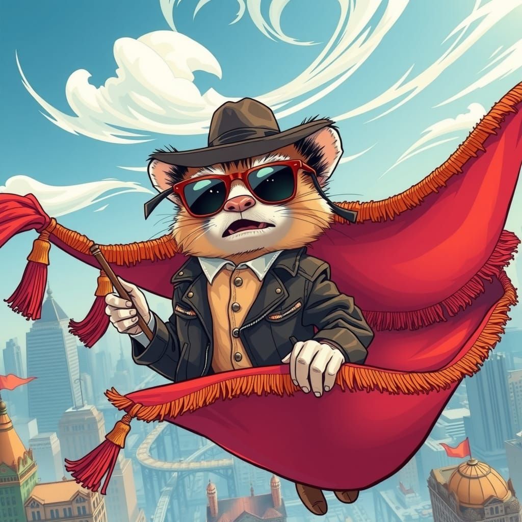 Ferret-Man's Impatient Commute on Magic Carpet