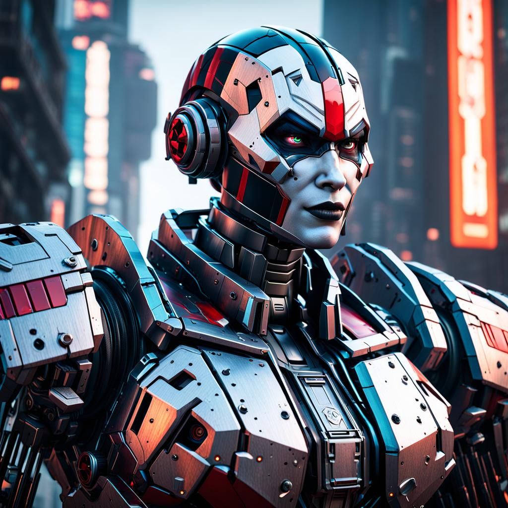 Decepticon Harley Quinn in Sci-Fi Mech Style