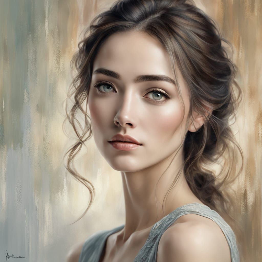 Fine Art Portrait of Elegant Young Woman