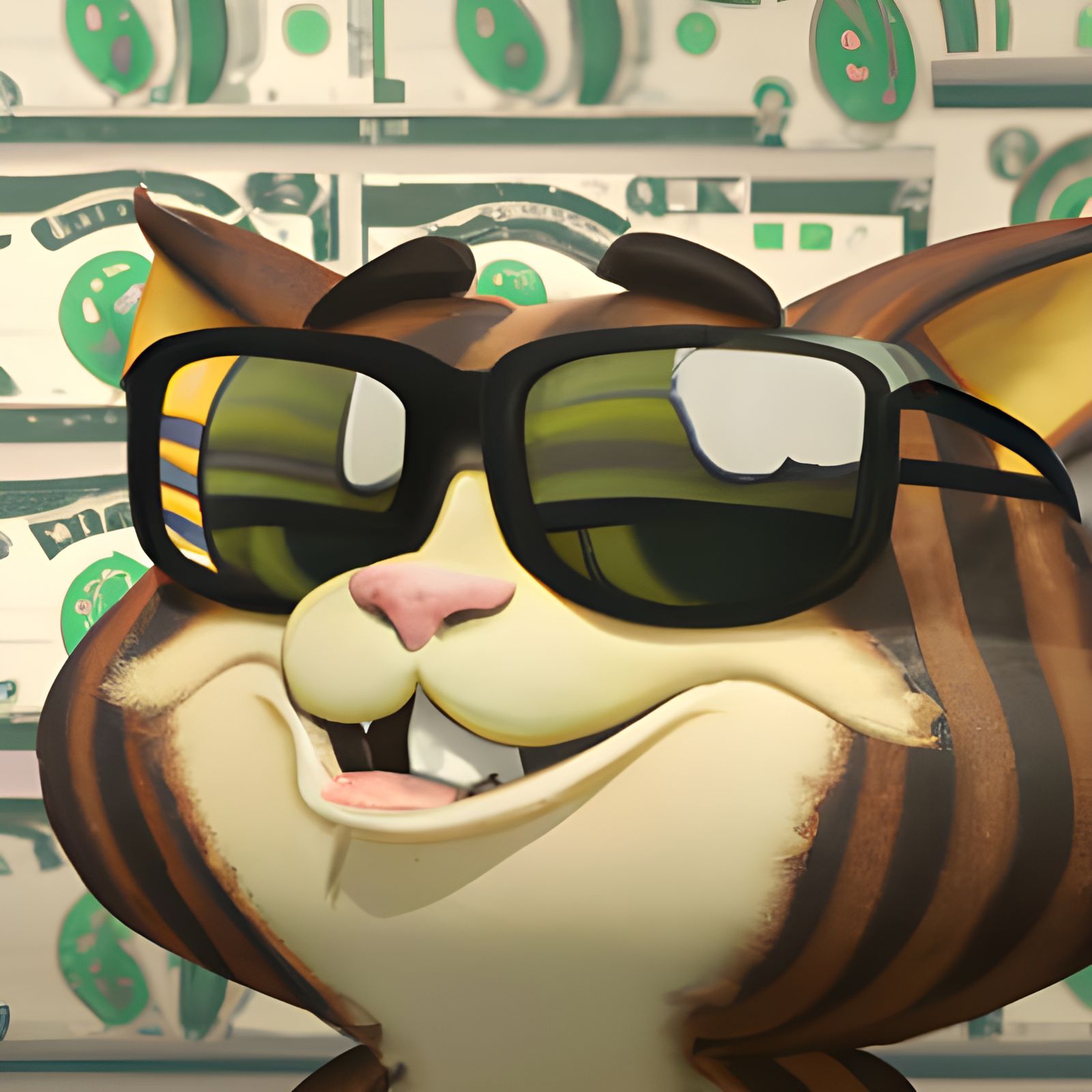 Adorable Dollar Bill Portrait in Pixar Style