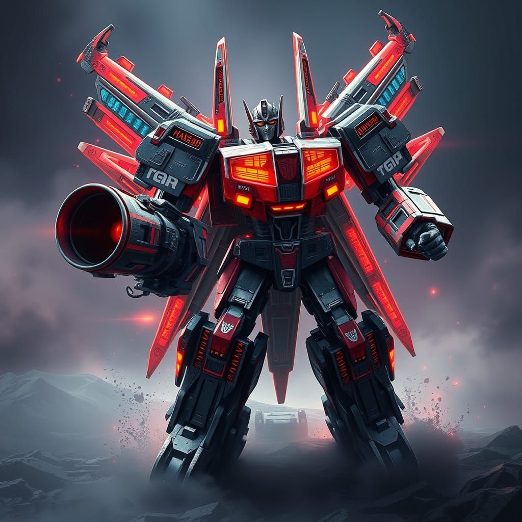 Transformed Cyberpunk Autobot with Mega Cannon