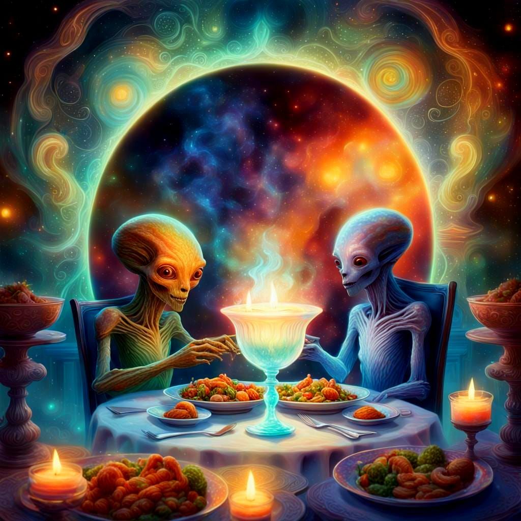 Aliens Fine Dining in Ethereal Astral Restaurant