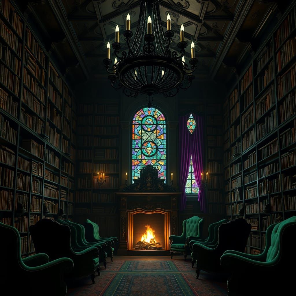 Enchanted Dark Academia Library