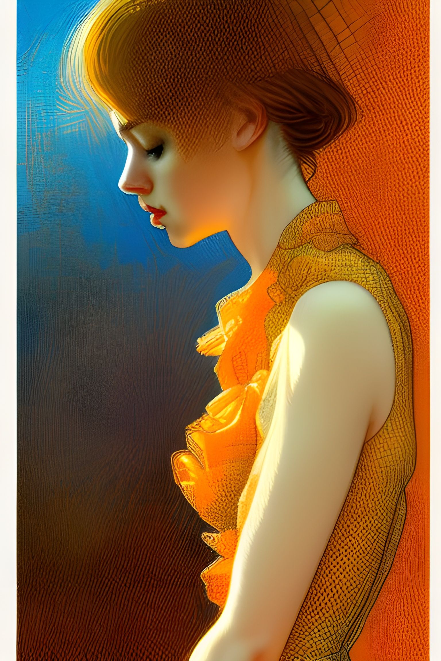 Intricate Portrait in Regal Art Nouveau Style