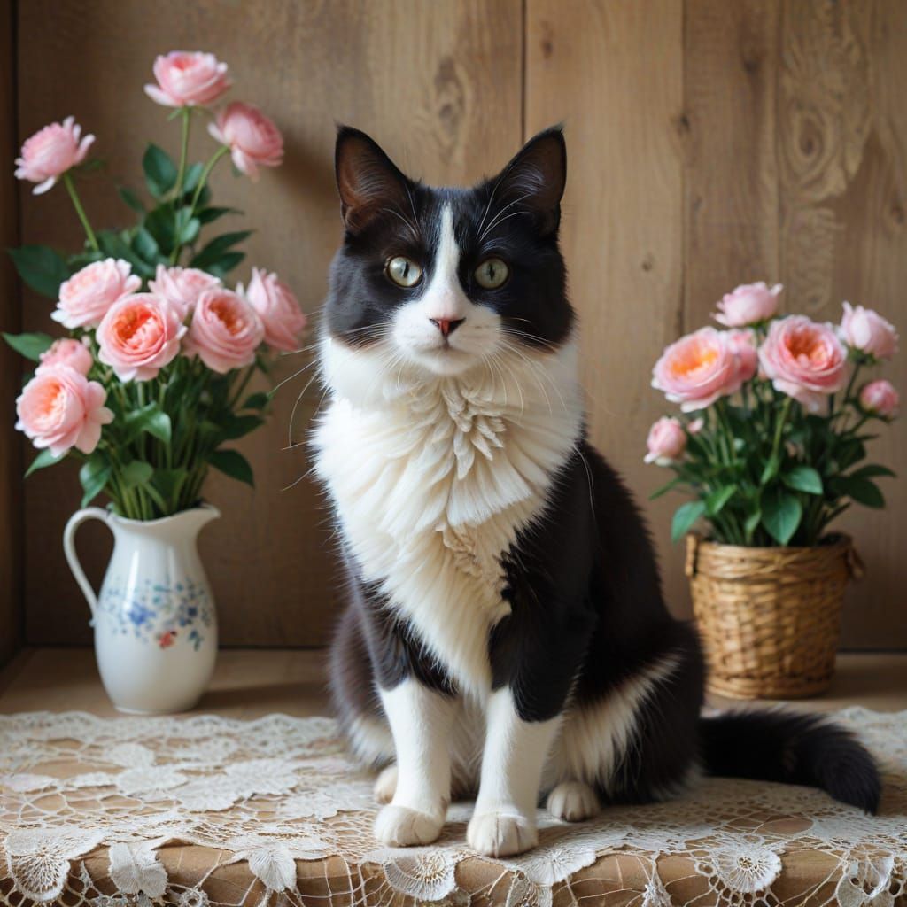 Young Woman with Blue Rose in Cityscape