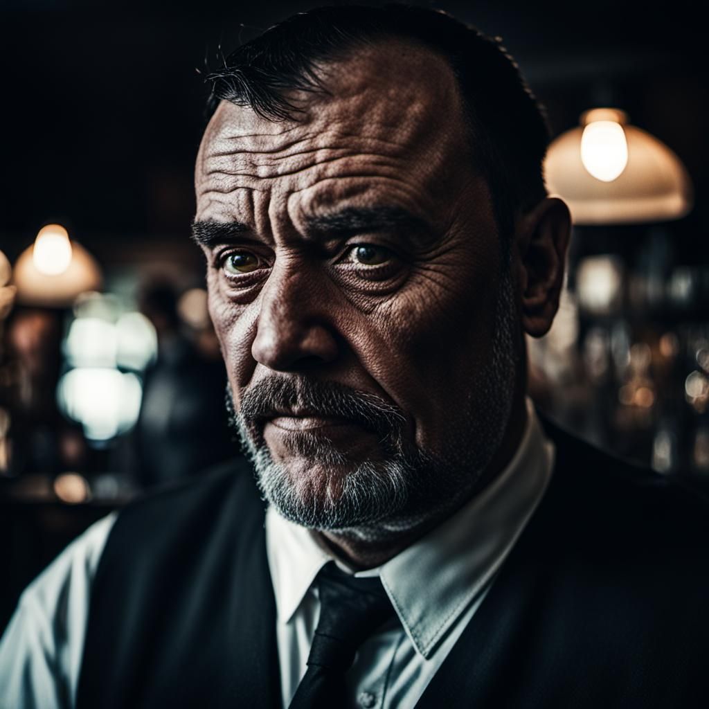 Cinematic Portrait of a Bartender, Fine Art Photography