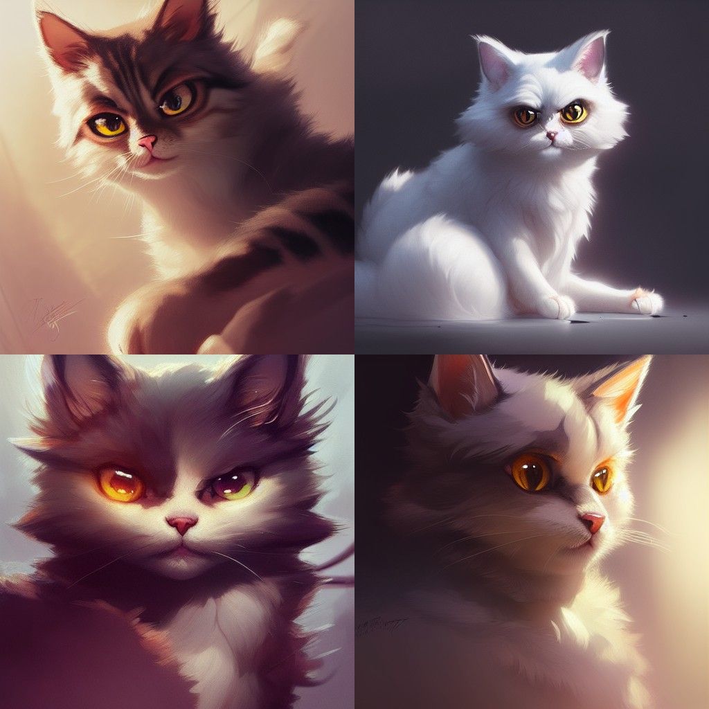 Cute Fluffy Cat Concept Art in Photorealism