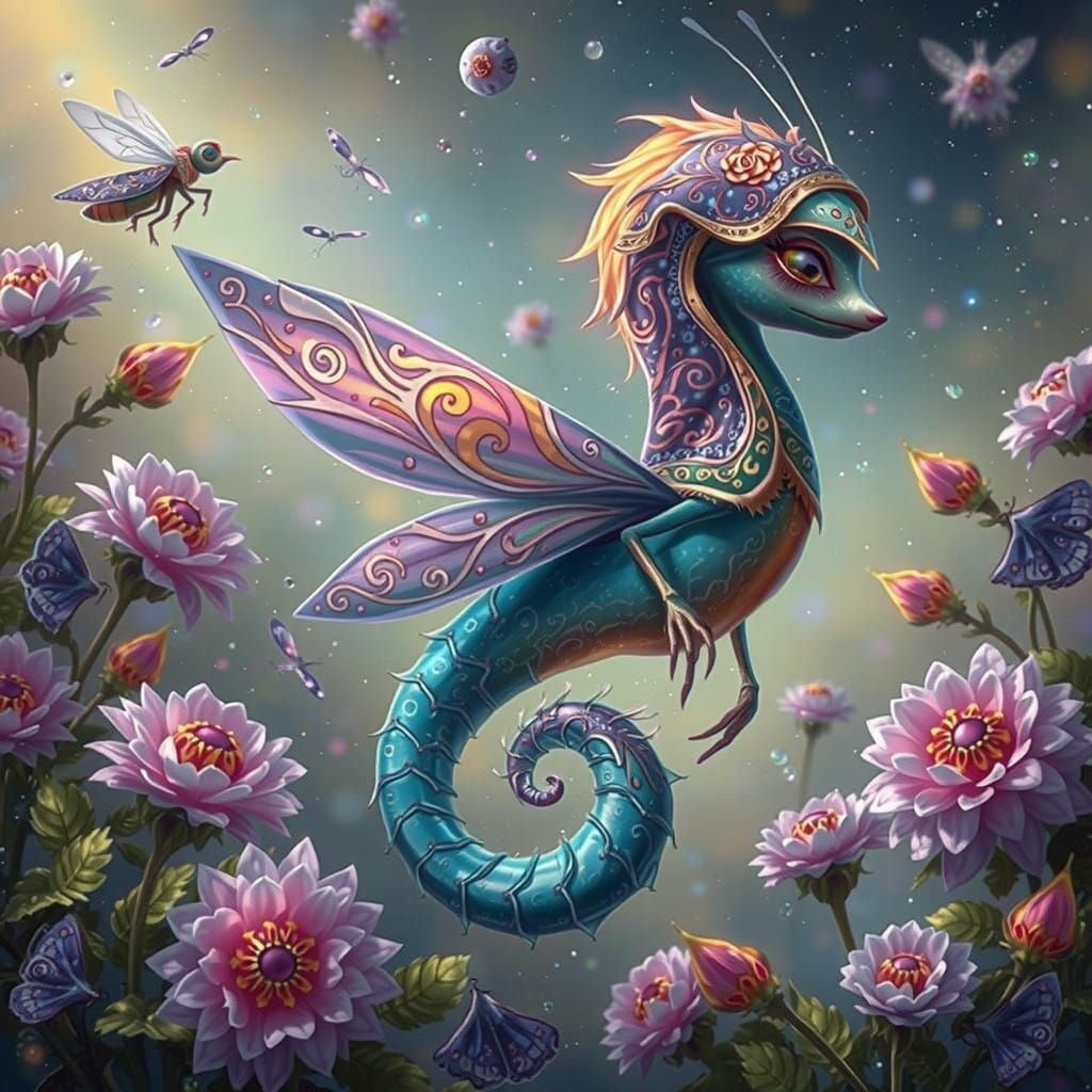 Surreal Firefly in Whirling Vortex of Wonder