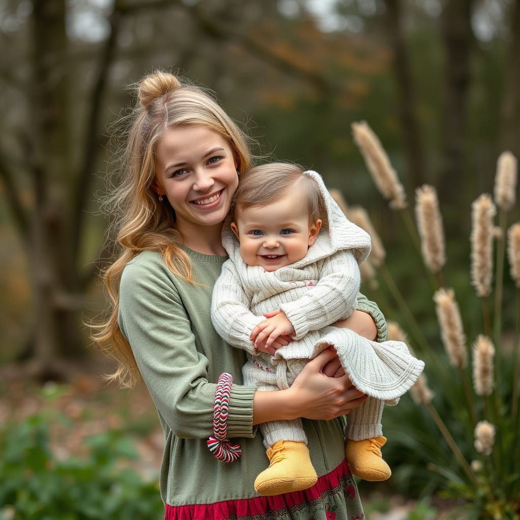 Hyperrealistic Family Birthday Celebration Portrait