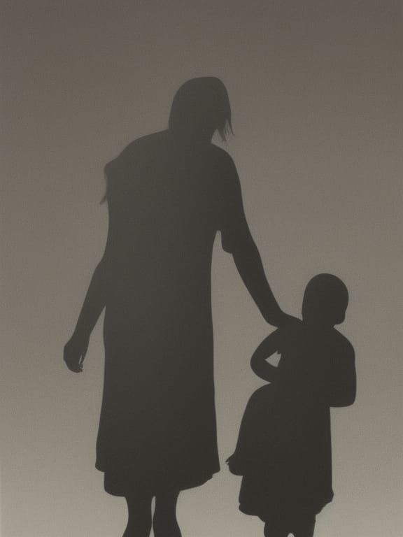 Shadowy Child Figure in Dark Ambience