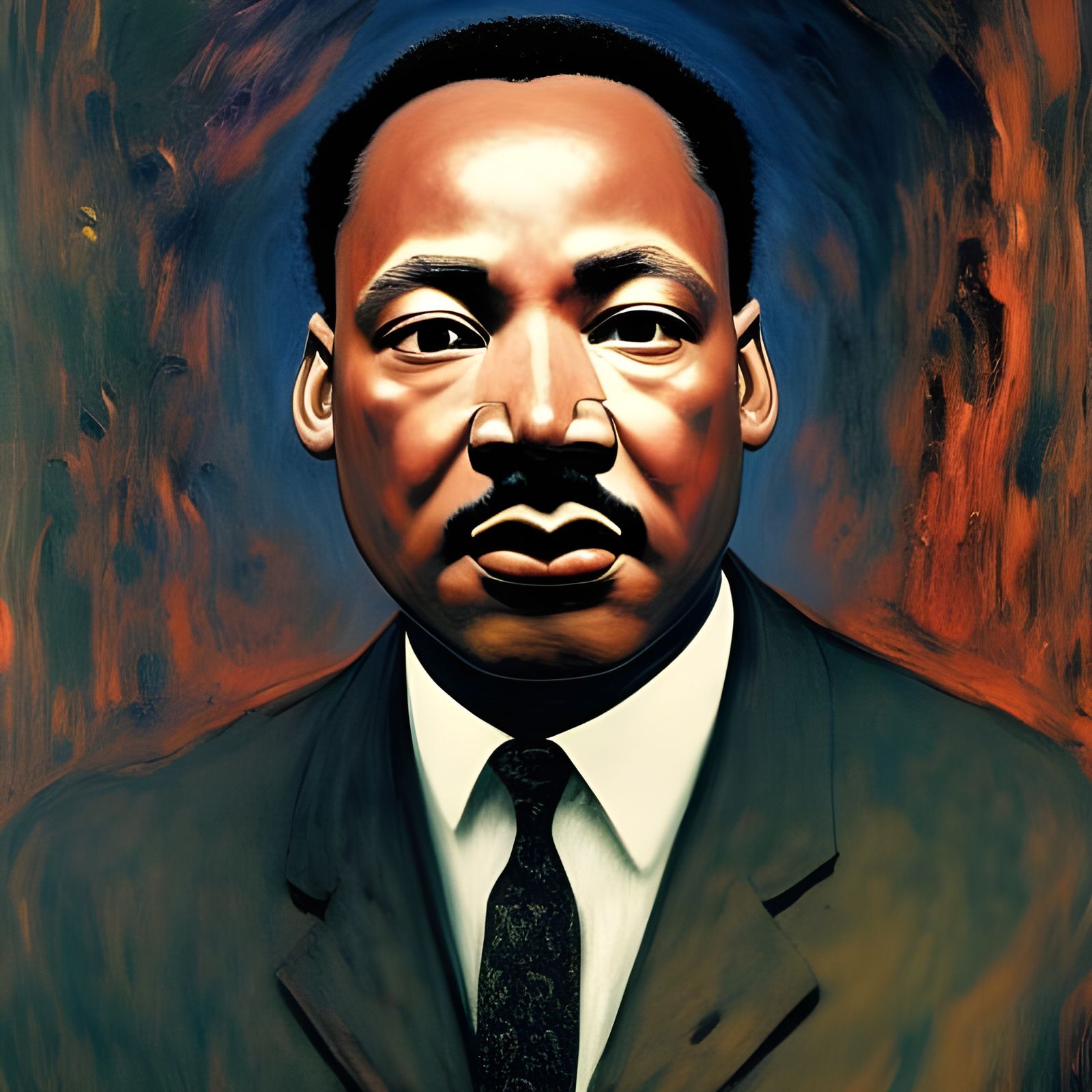 Hyperdetailed Portrait of Martin Luther King in Pop Art Styl...