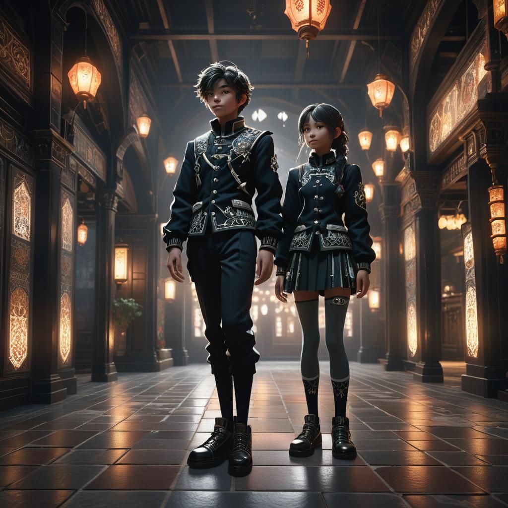 Goblin Academia Student in Dimly Lit Arcade