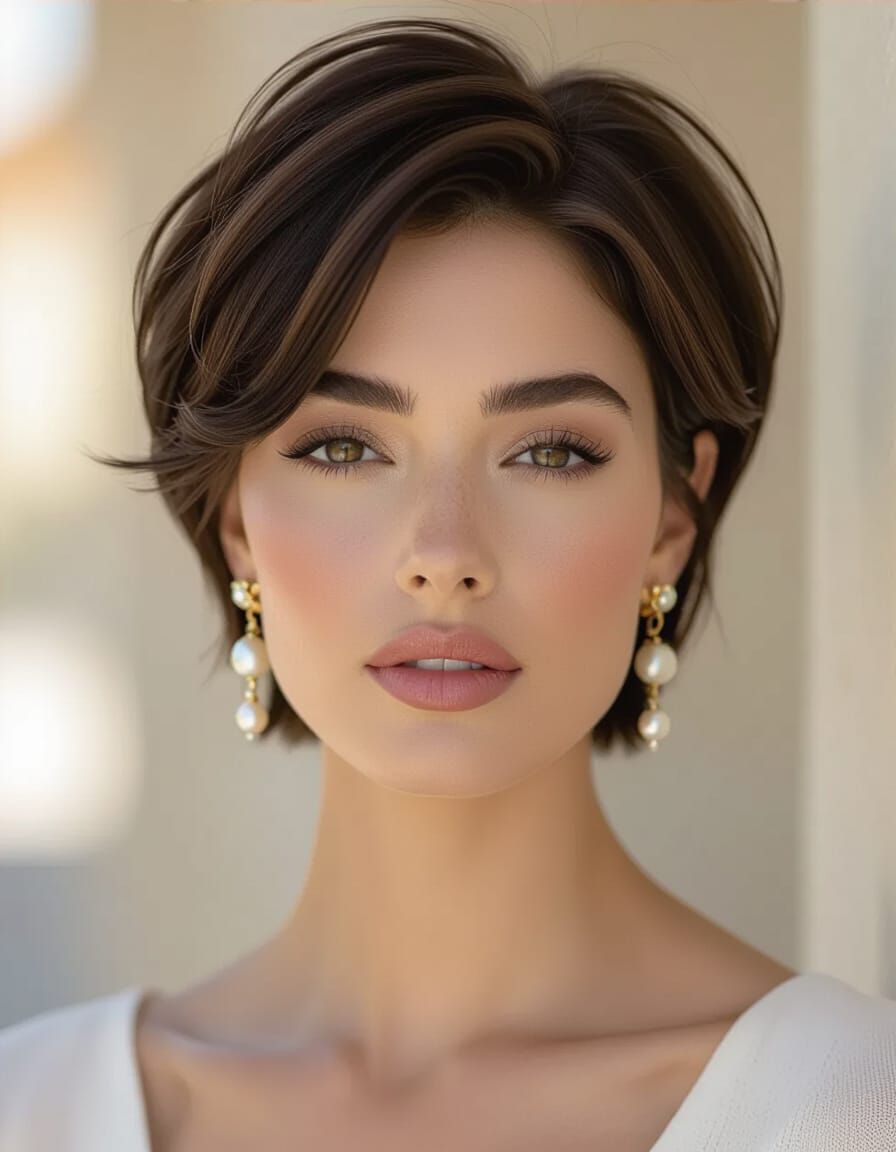 Photorealistic Portrait of Person with Modern Haircut and Pe...