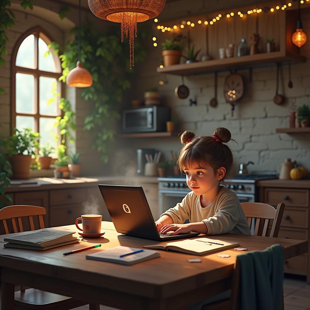 Child's Magical Homework Corner in Fantasy Style