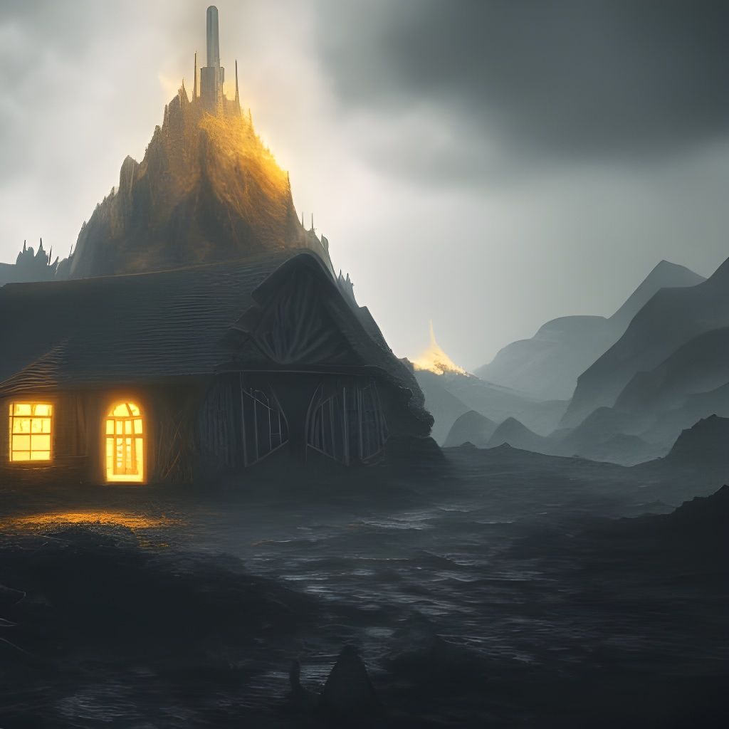 Dark Fantasy Knight in Stormy Medieval Landscape