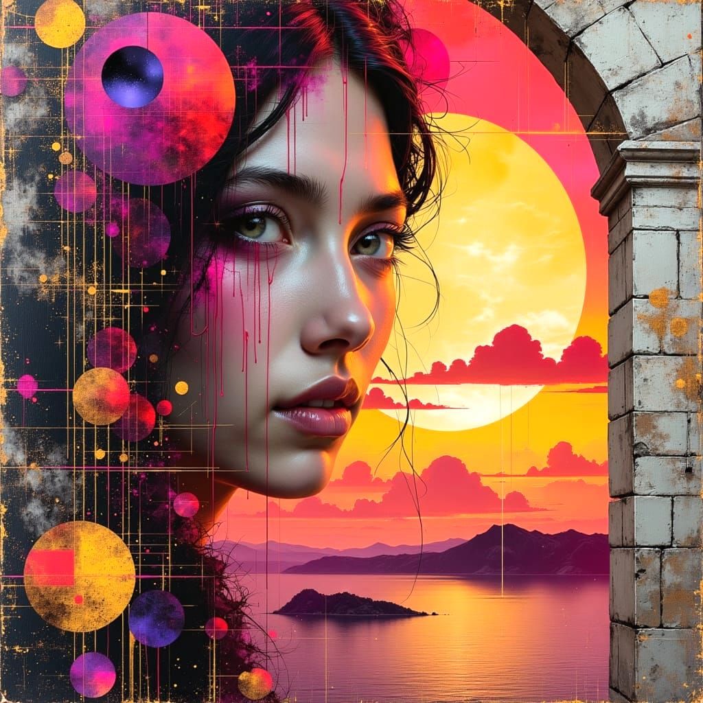 Sensual Gypsy Girl in Vibrant Oil Painting Style