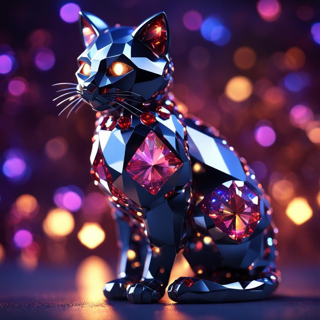 swarovski crystal cat